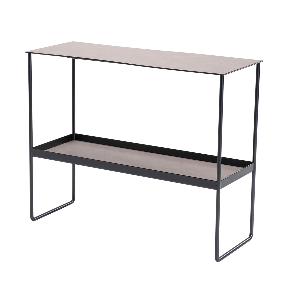 Lind DNA – Konsolentisch, Stahl schwarz / Bull warm grey