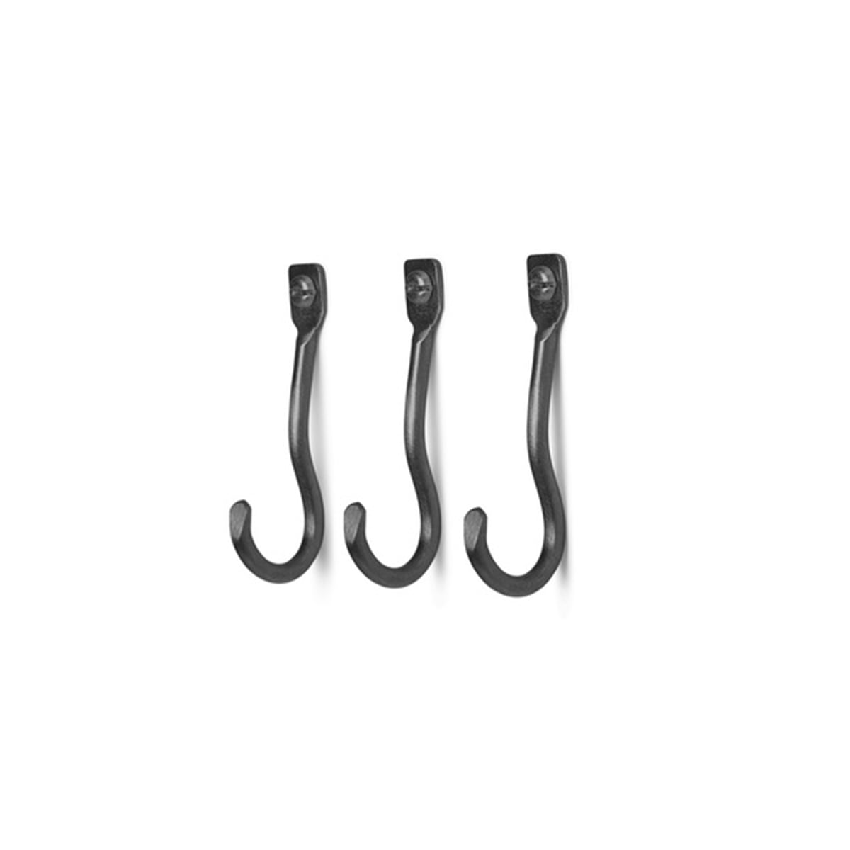 Ferm Living - Curvature Wandhaken, schwarz (3er-Set)
