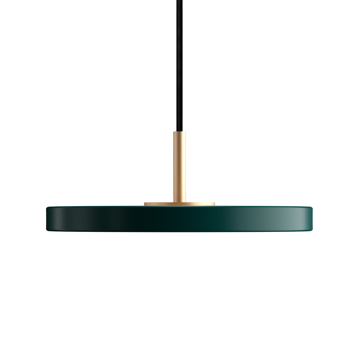 UMAGE – Asteria Micro LED-Pendelleuchte V2, Messing / forest green