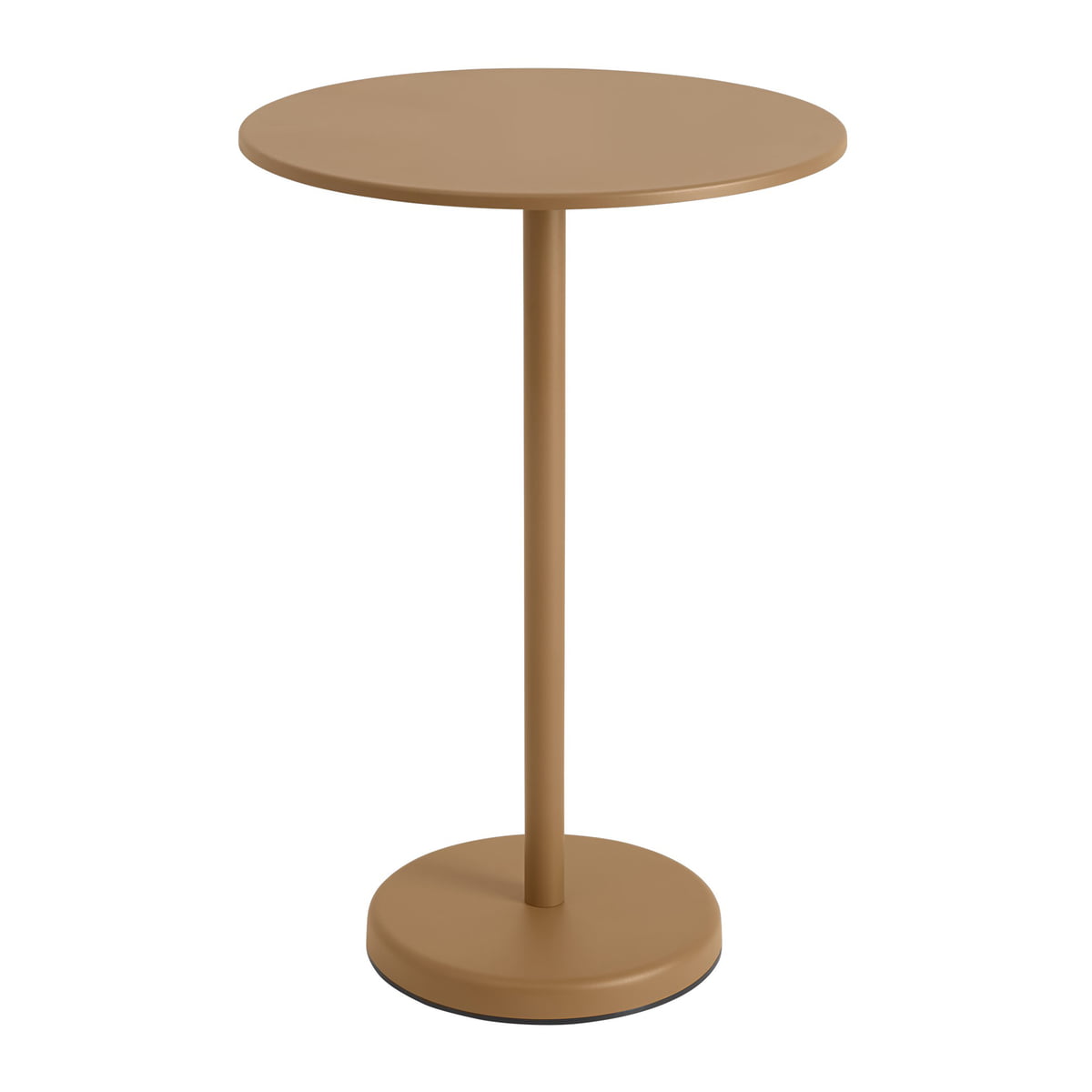 Muuto – Linear Steel Bistrotisch Outdoor, Ø 70 x H 105 cm, burnt orange