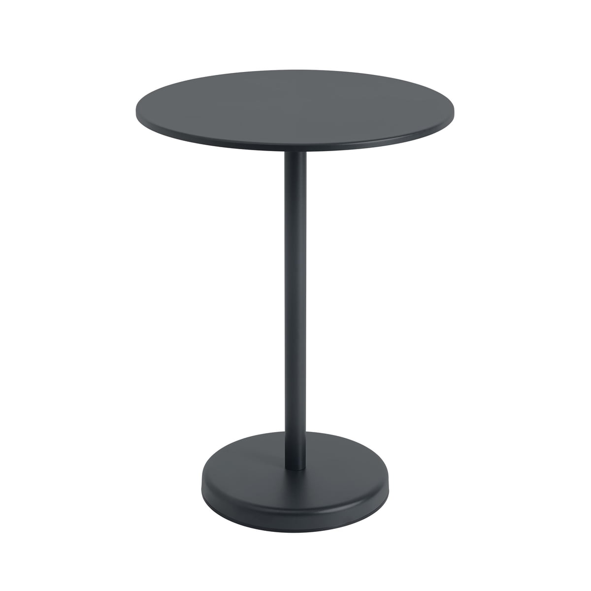Muuto – Linear Steel Bistrotisch Outdoor, Ø 70 x H 95 cm, schwarz