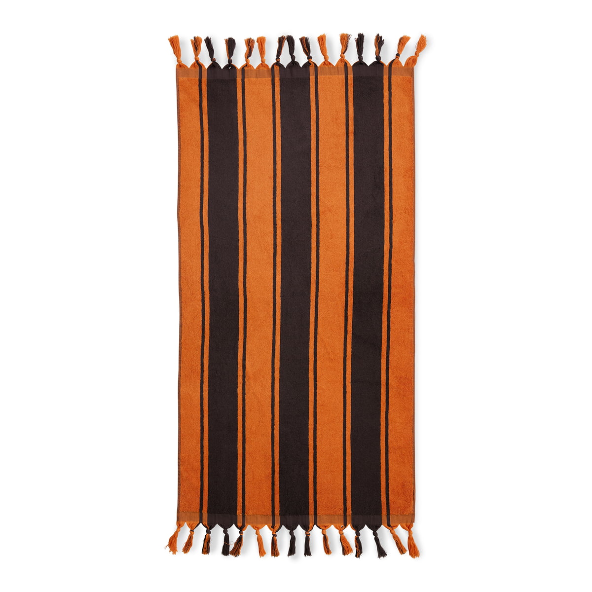HKliving – 1965 Badetuch, 70 x 140 cm, orange / braun
