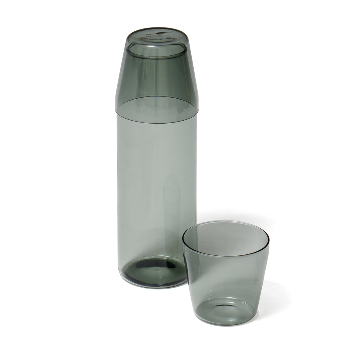 NINE – Milk Set Karaffe + Trinkglas (2er-Set), grau