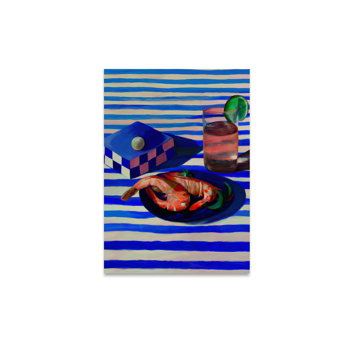 Paper Collective – Shrimp Stripes Poster, 30 x 40 cm