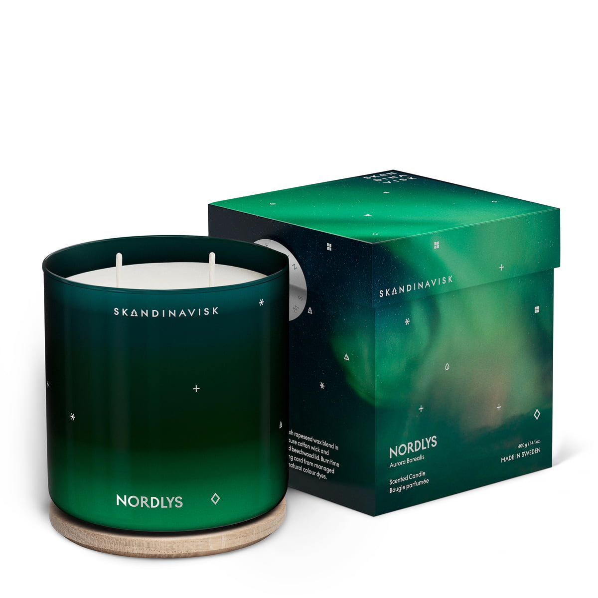 Skandinavisk – Duftkerze mit Deckel Ø 10 cm, Nordlys