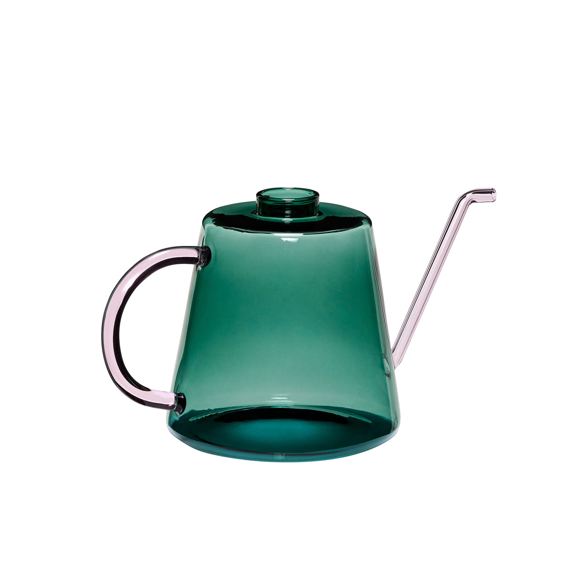 Hübsch Interior – Flora Gießkanne, 1 L, dunkelgrün / rosa