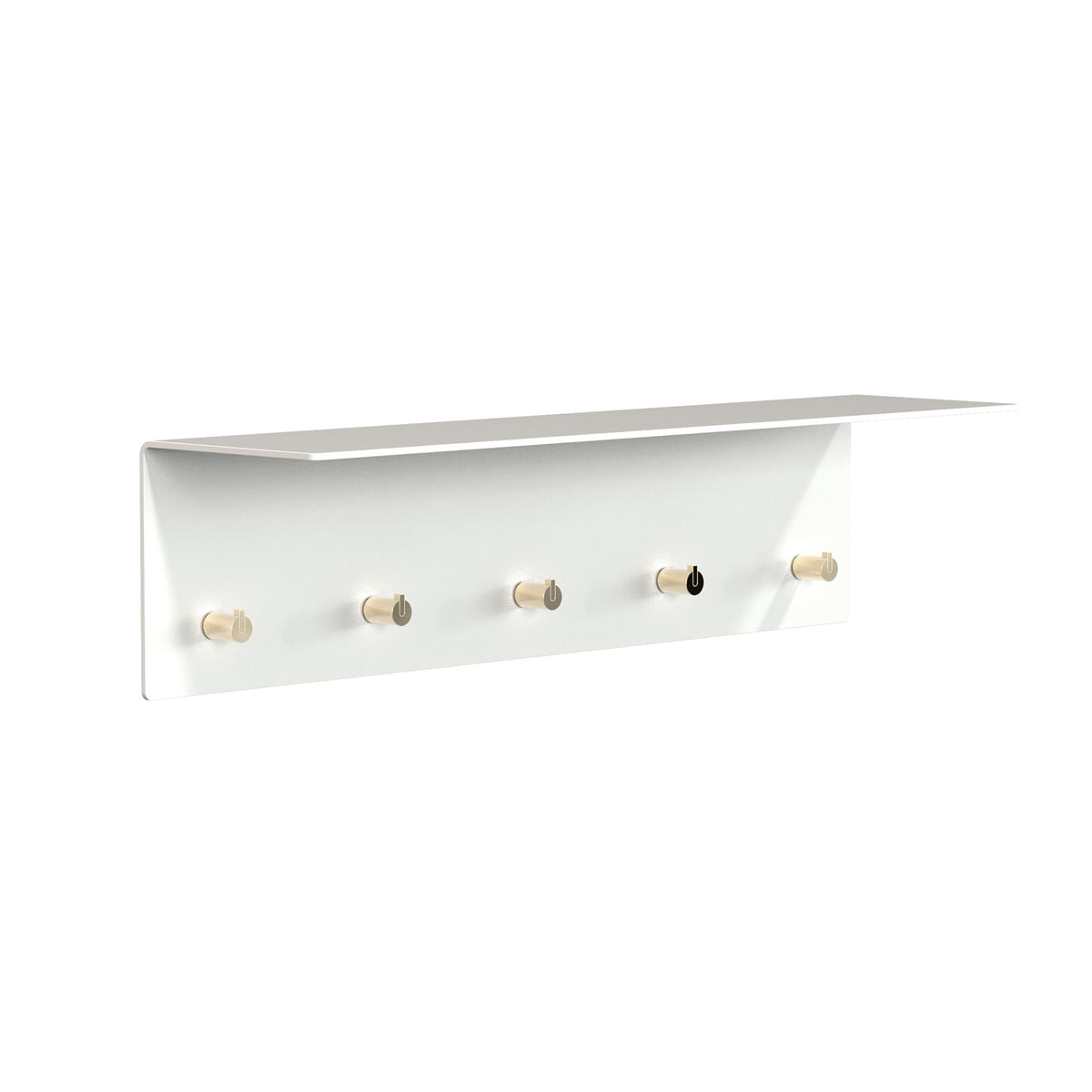 Frost – Unu Wandgarderobe 60 x 15 x 15 cm, weiß matt / gold poliert