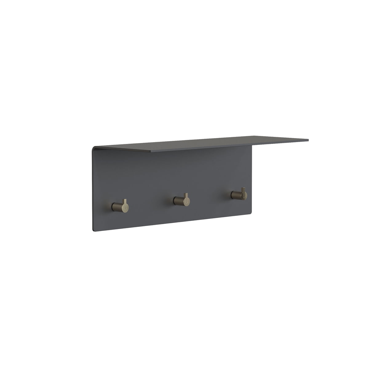 Frost – Unu Wandgarderobe 40 x 15 x 15 cm, schwarz matt / gold poliert