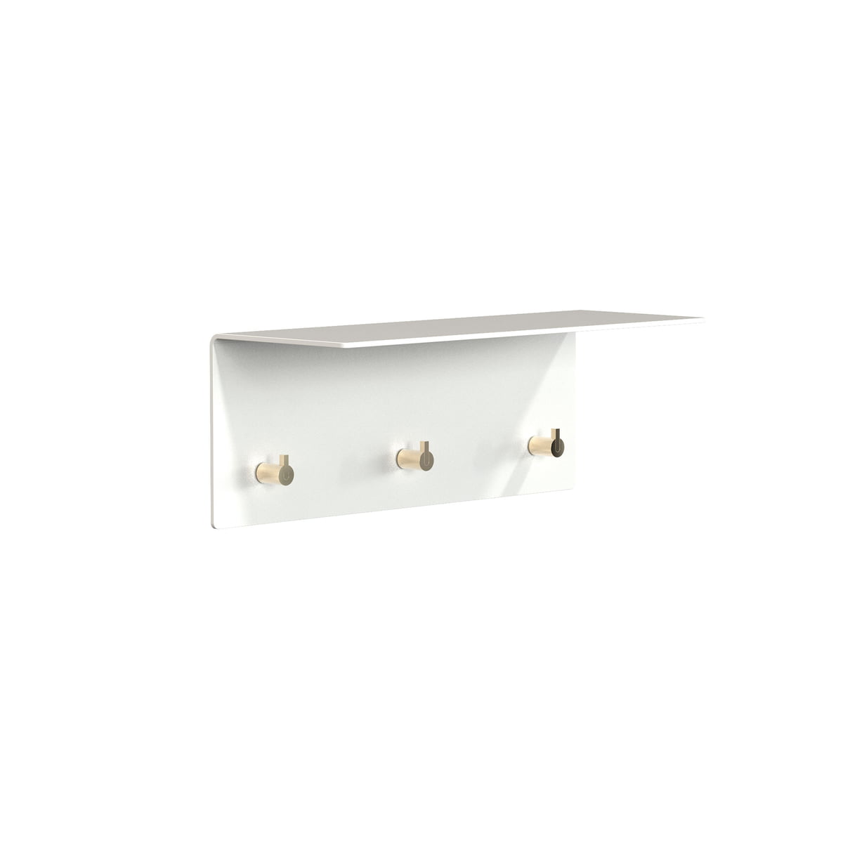 Frost – Unu Wandgarderobe 40 x 15 x 15 cm, weiß matt / gold poliert