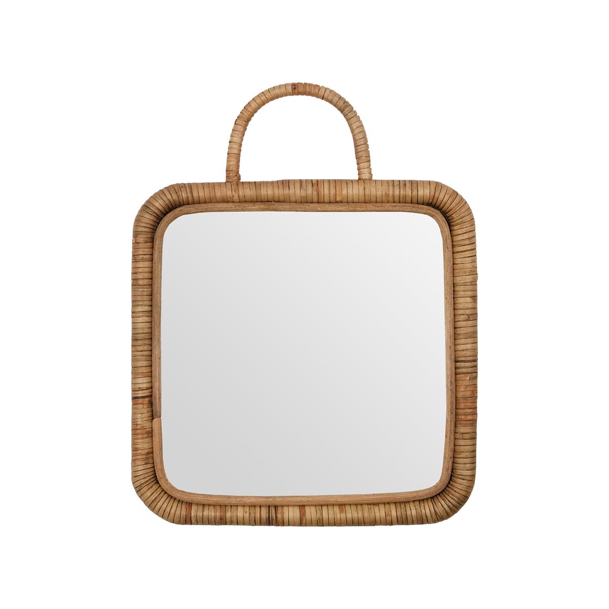 Meraki – Baki Spiegel mit Rahmen, 28 x 28 cm, Rattan