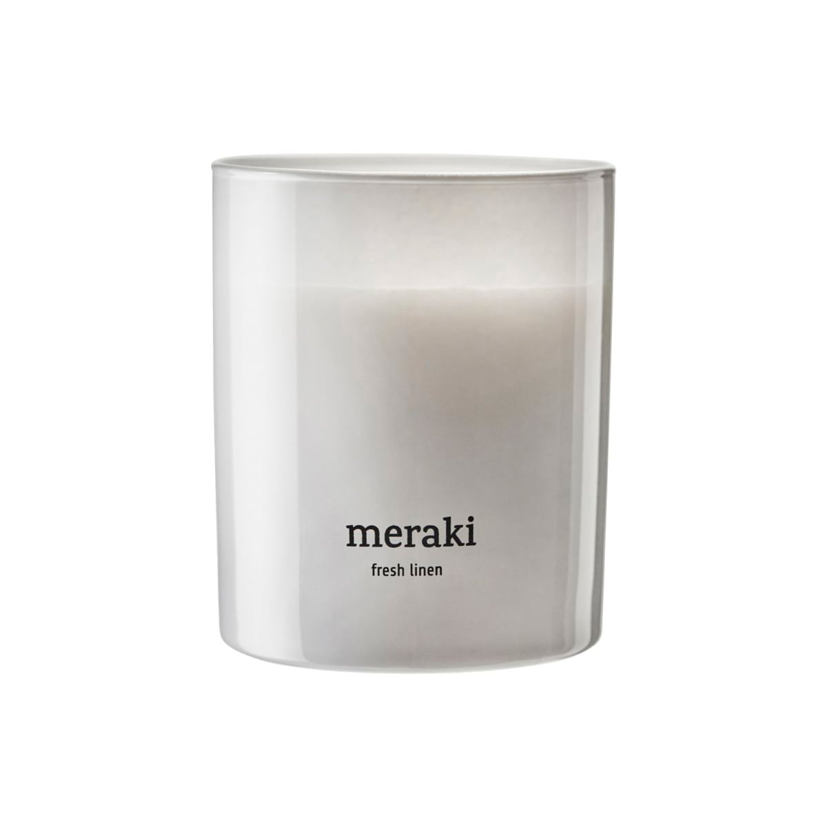 Meraki – Duftkerze, Ø 8 cm, Fresh linen