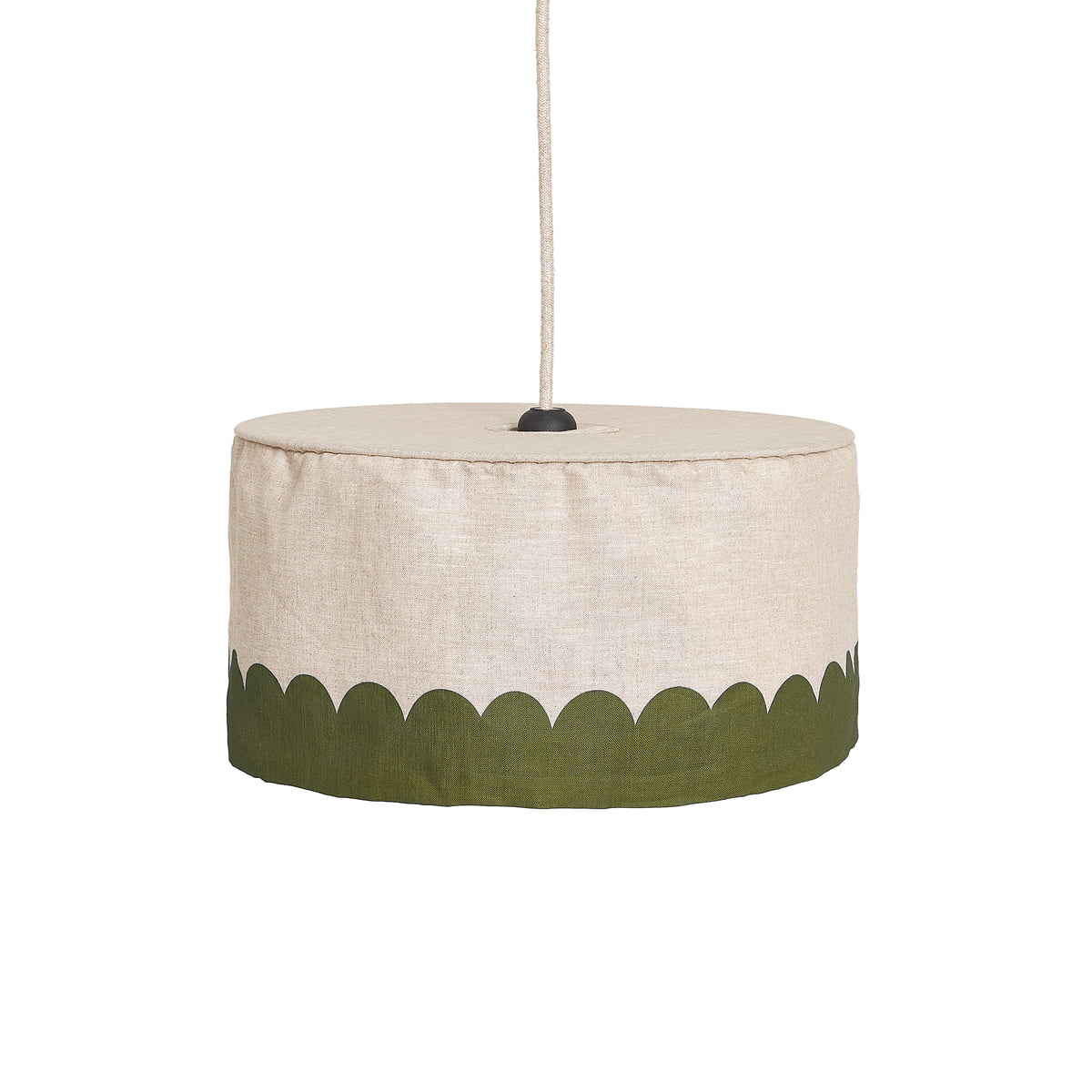 Nobodinoz – Vibes Lampenschirm, Ø 40 cm, Leinen, grün