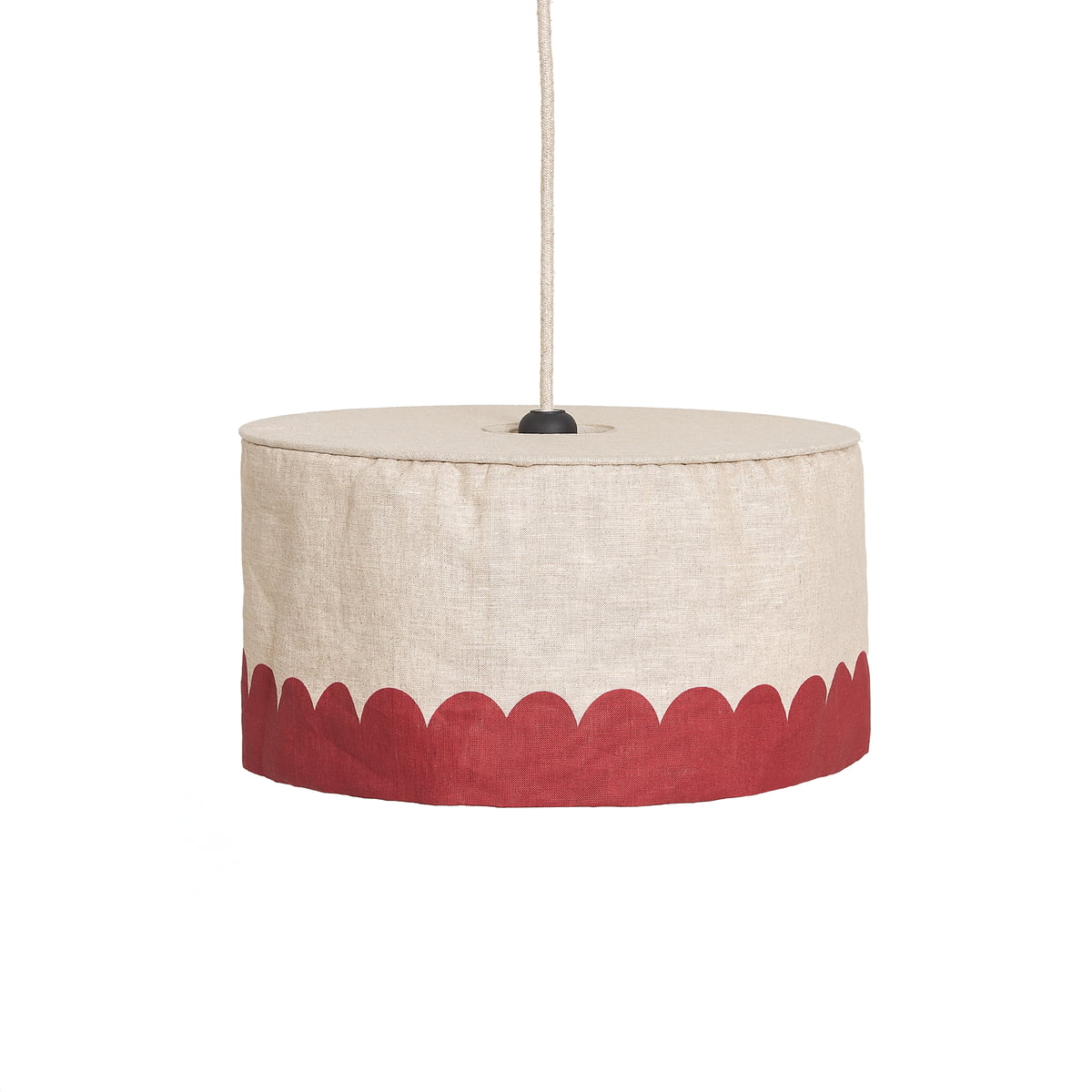 Nobodinoz – Vibes Lampenschirm, Ø 40 cm, Leinen, karminrot