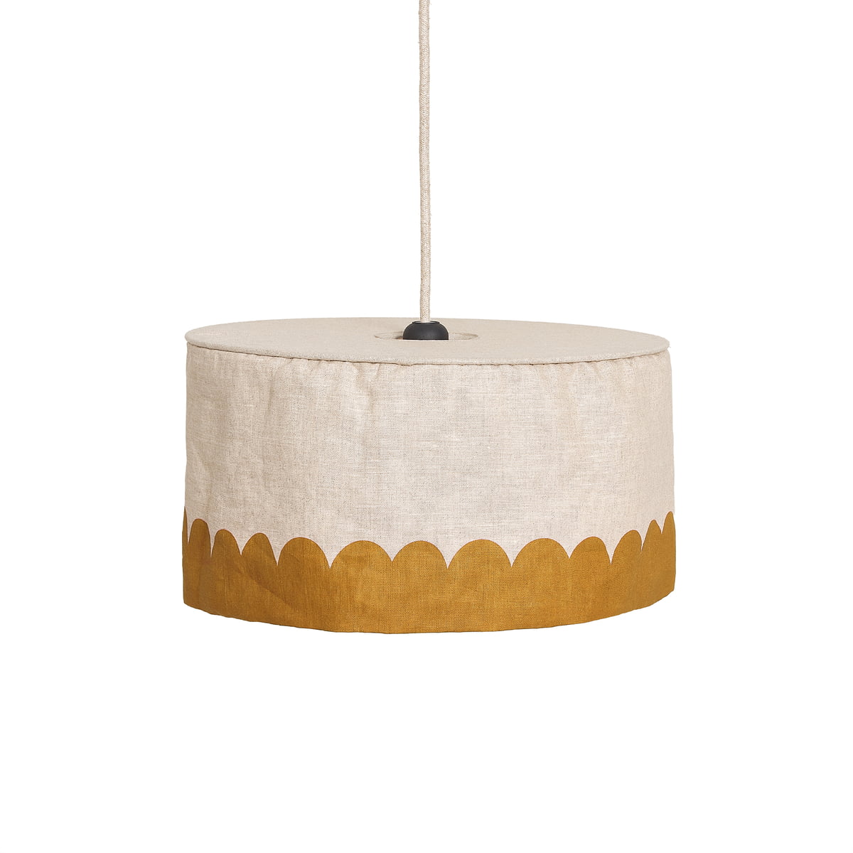 Nobodinoz – Vibes Lampenschirm, Ø 40 cm, Leinen, senf