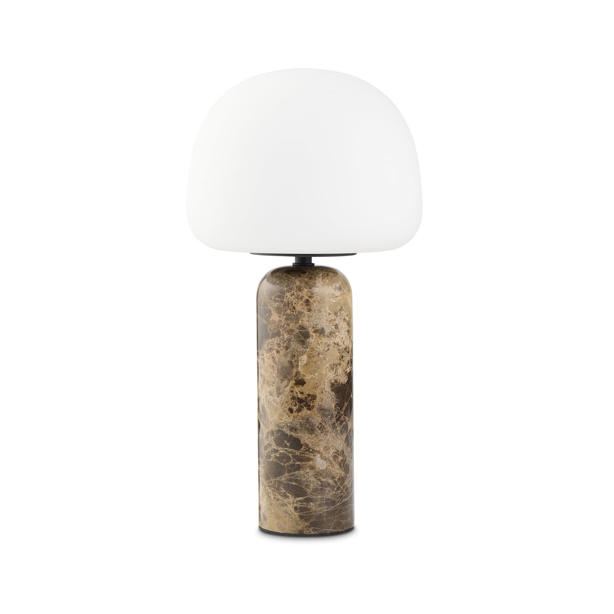 Northern – Kin LED-Tischleuchte, H 40 cm, weiß / Emperador Marmor dunkel