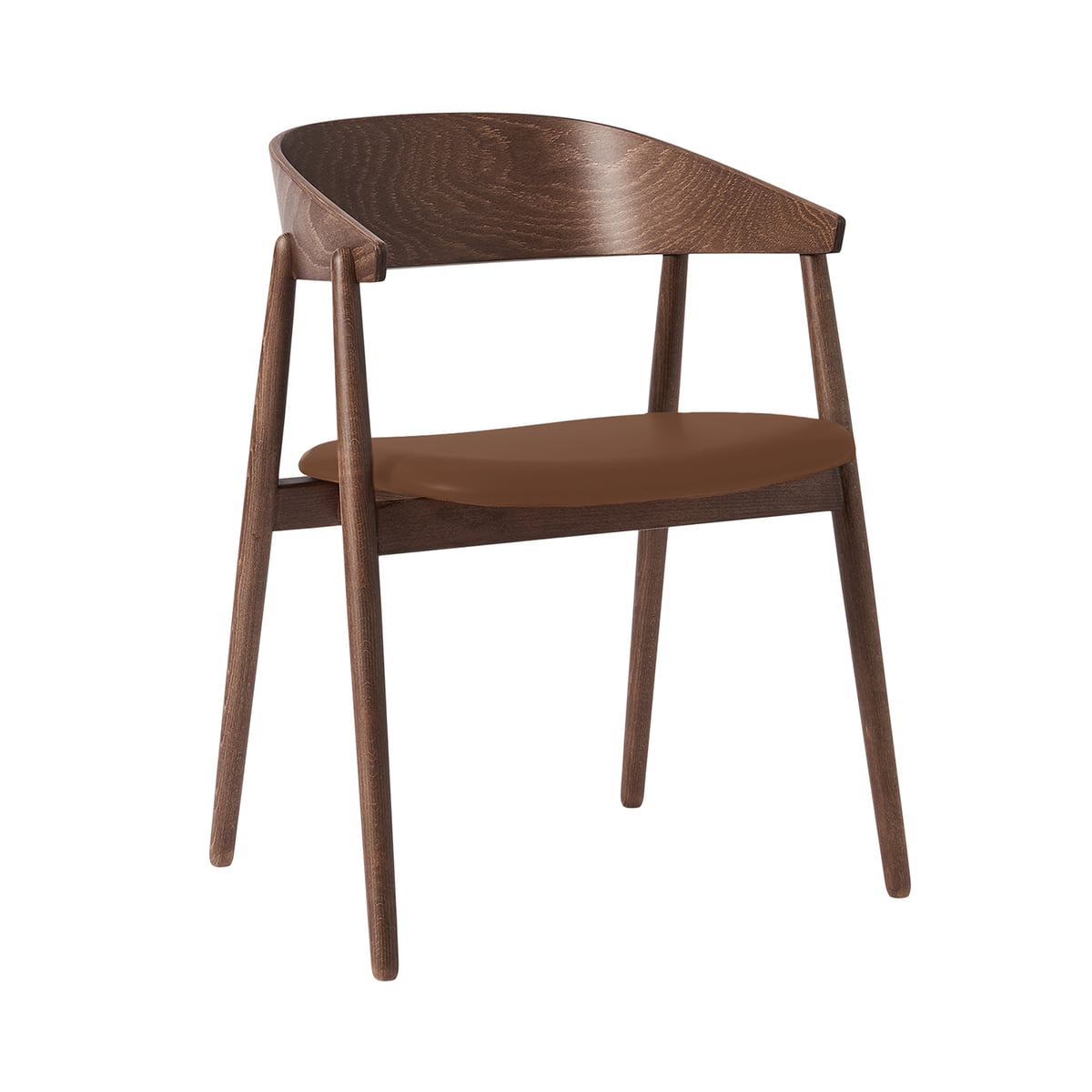 Andersen Furniture – AC2 Stuhl, Buche geräuchert / PU-Leder braun