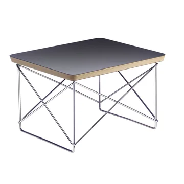 Eames Occasional Table LTR von Vitra in HPL Schwarz / chrom