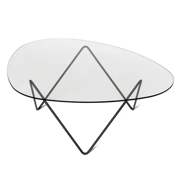 Pedrera Couchtisch von Gubi in Stahl Schwarz und Glas klar