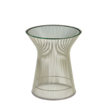 Knoll - Platner Beistelltisch, Nickel poliert / Kristallglas