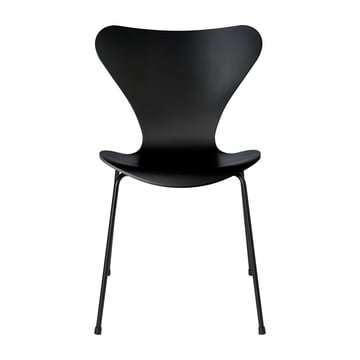 Serie 7 Stuhl, Monochrom schwarz, 46.5 cm von Fritz Hansen