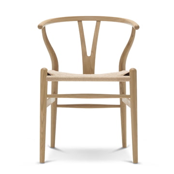 CH24 Wishbone Chair von Carl Hansen in Eiche geseift / Naturgeflecht