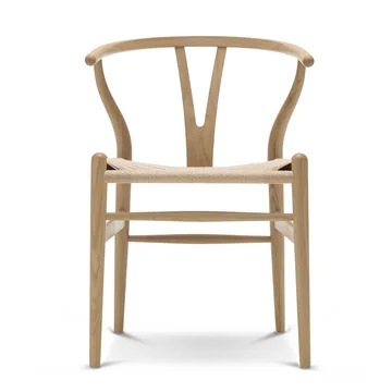CH24 Wishbone Chair von Carl Hansen in Eiche geseift / Naturgeflecht