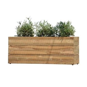 Blumenkübel Minigarden aus Teakholz natur ohne Gestell von Jan Kurtz in Groß