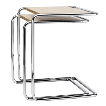 B 97 Satztisch-Set von Thonet in Chrom / Eiche geölt (Pure Materials)