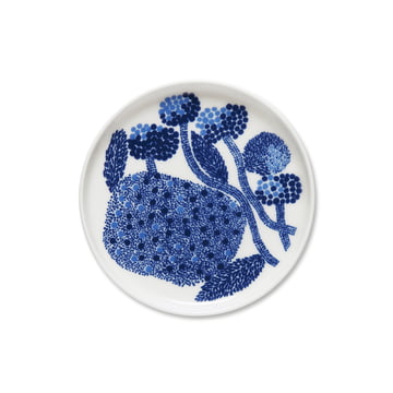 Der Marimekko - Oiva Mynsteri Teller, Ø 13.5 cm in blau / weiß