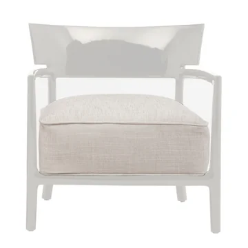 Der Kartell - Cara Sessel, Gestell elfenbein / Bezug beige