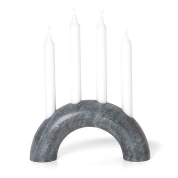 ferm Living - Bow Kerzenhalter, Marmor schwarz