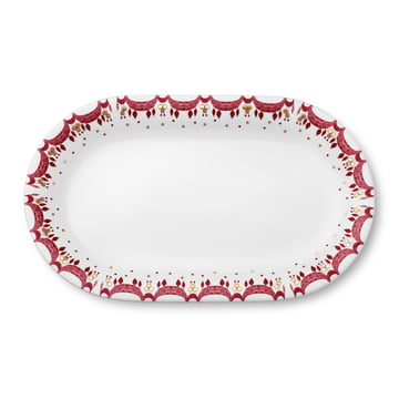 Guirlande Servierplatte 39 cm in rot / weiß von Bjørn Wiinblad