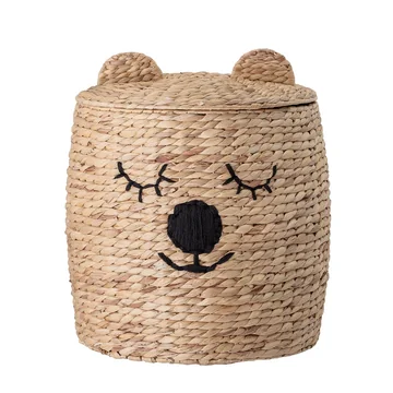 Korb mit Deckel von Bloomingville - Ø 40 x H 50 cm, natur