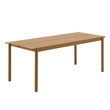 Linear Steel Tisch, 200 x 80 cm in burnt orange von Muuto