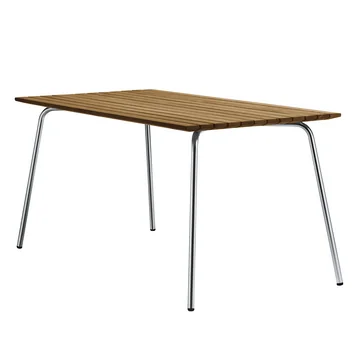 S 1040 Gartentisch, 150 x 78 cm, Gestell Edelstahlrundrohr / Tischplatte Iroko von Thonet