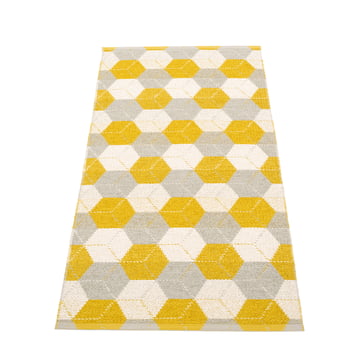 Trip Wendeteppich, 70 x 150 cm in mustard / linen / vanilla von Pappelina