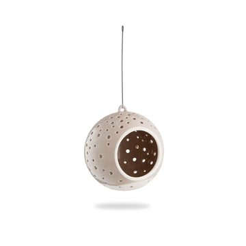 Nobili Teelichtleuchter Kugel Ø 12 cm hängend von Kähler Design in warm grey