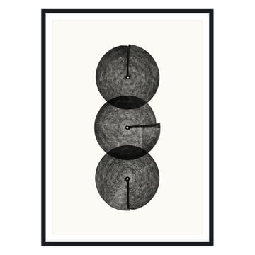 artvoll - Circles No. 3 Poster mit Rahmen, schwarz
