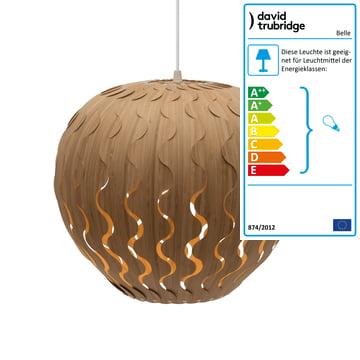 Belle Pendelleuchte Ø 43 cm von David Trubridge in beidseitig karamell