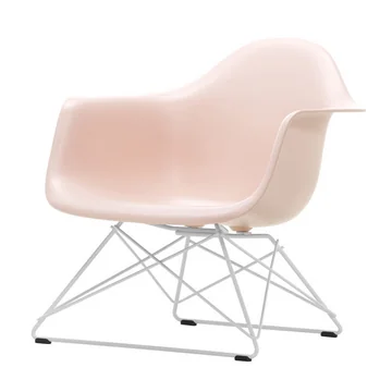 Eames Plastic Armchair LAR von Vitra in weiß / zartrosé (Filzgleiter basic dark)