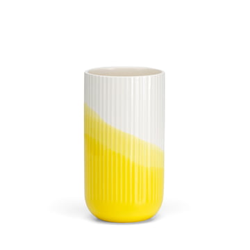 Herringbone Vase geriffelt H 24,5 cm von Vitra in gelb