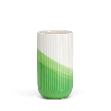 Herringbone Vase geriffelt H 24,5 cm von Vitra in grün