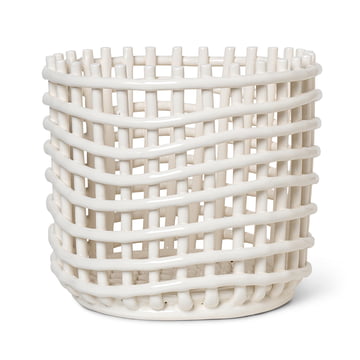 Keramik Korb groß von ferm Living in off-white