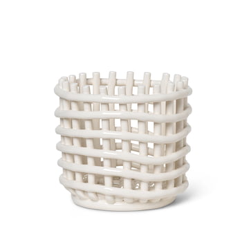 Keramik Korb klein von ferm Living in off-white