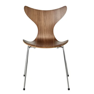 Lilie Stuhl von Fritz Hansen in Nussbaum / Chrom