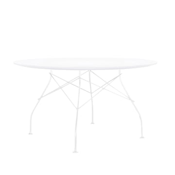 Glossy Outdoor Tisch Ø 128 x H 72 cm von Kartell in weiß