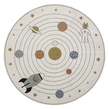 Der Lanas Rug, Ø 130 cm, Baumwolle / Natur von Bloomingville 