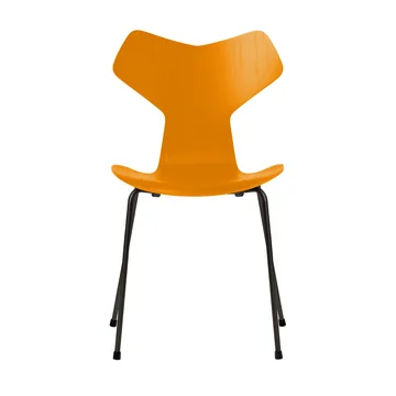 Grand Prix Stuhl von Fritz Hansen in Esche burnt yellow gefärbt / Gestell schwarz