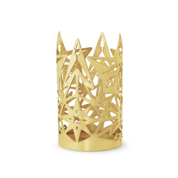Der Karen Blixen Blockkerzenhalter, H 13,5 x Ø 8 cm, gold von Rosendahl