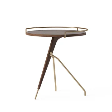 Der Umanoff Beistelltisch Ø 43 / 40 x H 45 cm, Walnuss / Messing von Audo